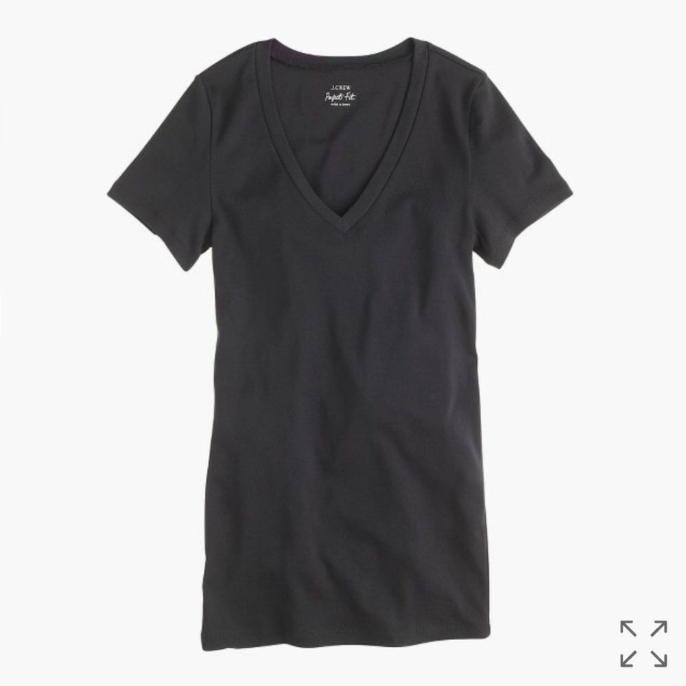 J. Crew Perfect Fit V Neck Tee Shirt Black